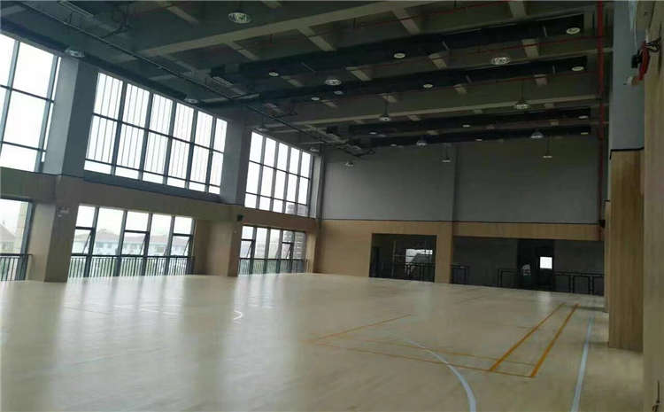 學校籃球運動地板單層龍骨結構